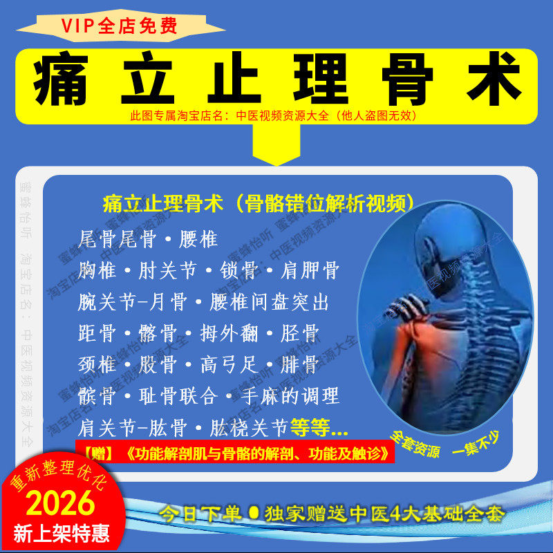 痛立止理骨术骨骼错位解析视频全新整理高清学习课程独家赠文档