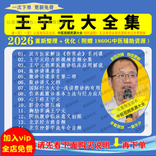 王宁元腹诊经方中医视频音频大合集自学零基础从入门到精通全套