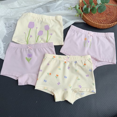 纯棉女童抗菌平角内裤不夹PP