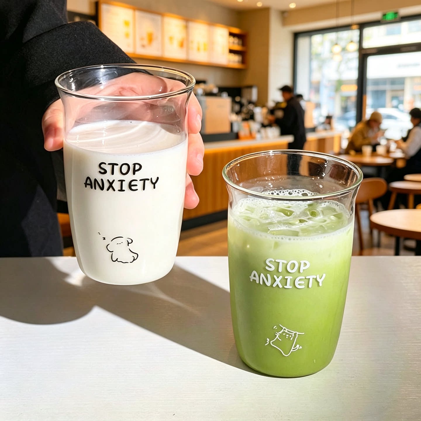 家用玻璃杯创意字母饮料咖啡杯