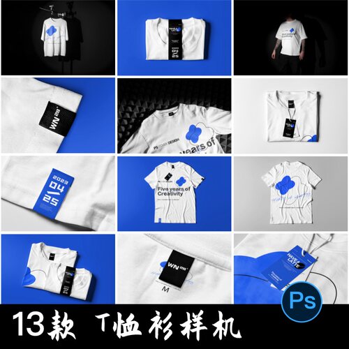 T恤衫短袖文化服装样机vi贴图场景应用展示智能图层素材PSD模板