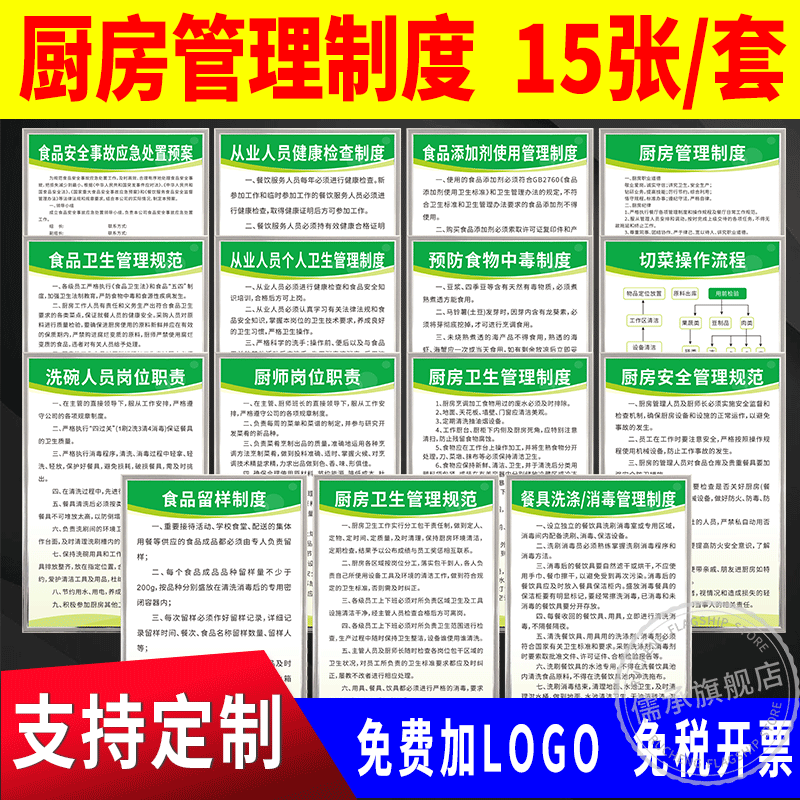 厨房安全食品卫生管理制度牌