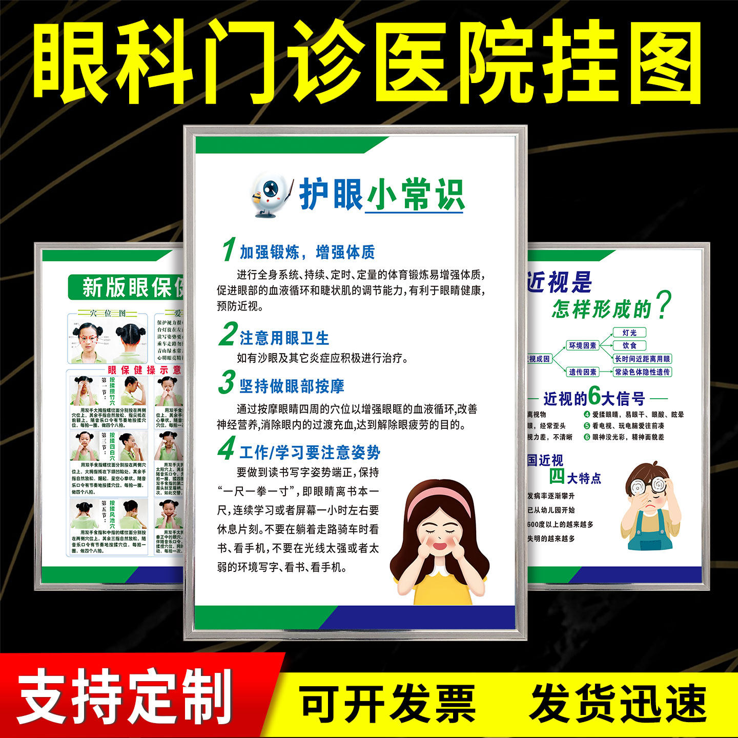 眼科医院常识挂图上墙标识贴