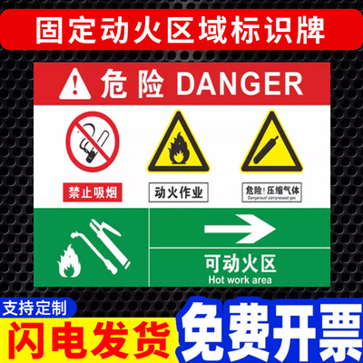 固定动火区动火作业安全告知牌