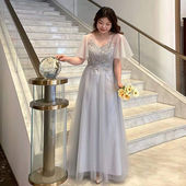 伴娘裙礼服大码 200斤显瘦姐妹团宴会主持晚礼服 胖mm 长款 2025夏季