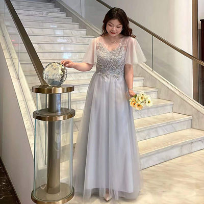 煊莹大码伴娘裙遮肚显瘦长裙