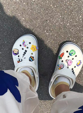 Crocs洞洞鞋男卡骆驰夏季包头女凉鞋休闲沙滩鞋时尚凉拖鞋 205089