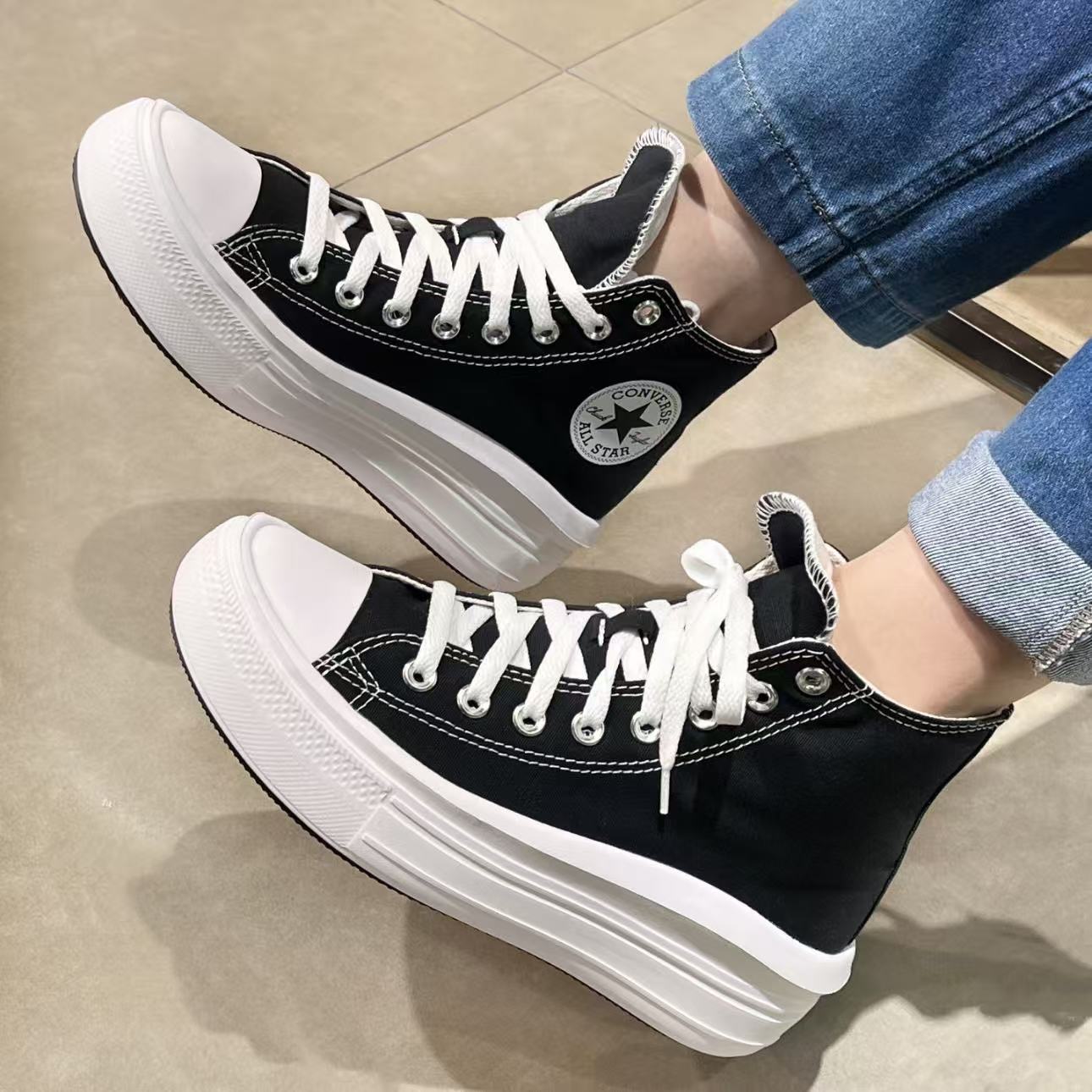 Converse/匡威 Chuck Taylor All Star Move 帆布鞋 云朵厚底增高图片