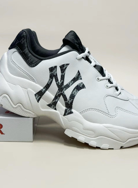 MLB Bigball Chunky新款情侣男女款老花牛仔增高老爹鞋 3ASHBDM4N