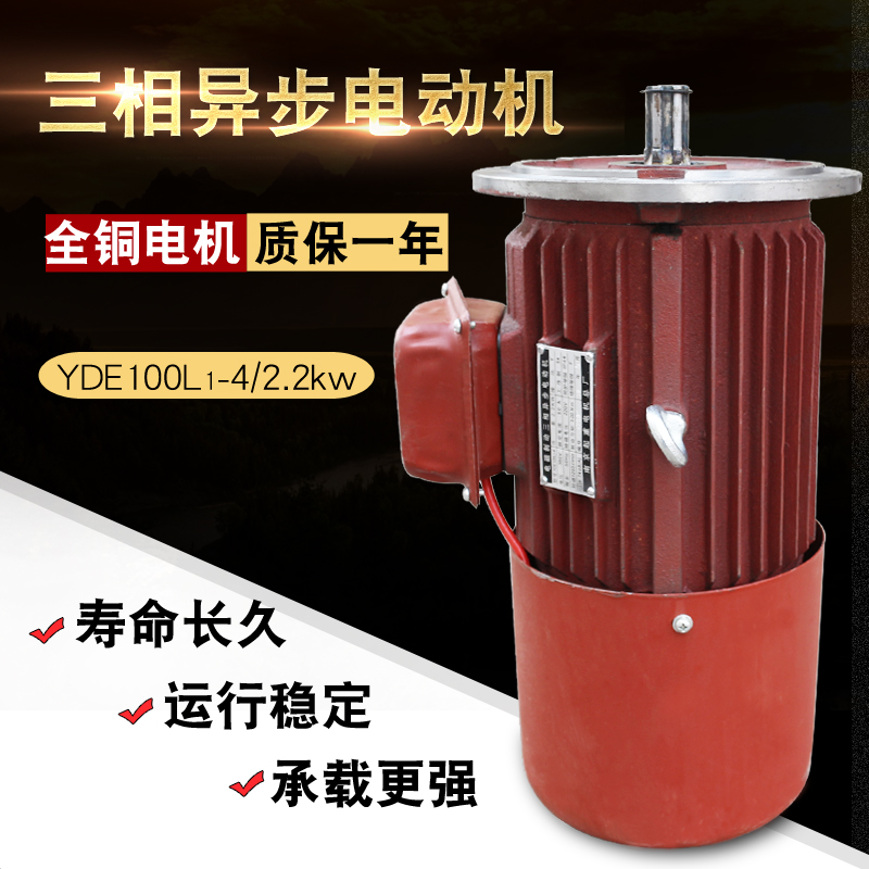 。南京总厂YDE100L1-4 2.2KW起重机大车运行软启动全铜芯铁壳电