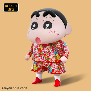 【BLEACH潮玩】大号蜡笔小新东北大花袄小白家居周边摆件手办公仔