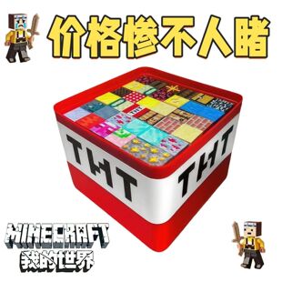 正版我的世界磁力积木方块儿童益智拼搭磁性积木玩具TNT收纳盒