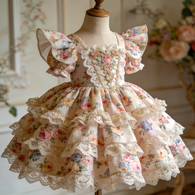 原创女童夏装新款连衣裙宝宝洛丽塔生日蓬蓬蛋糕公主裙洋气礼服裙