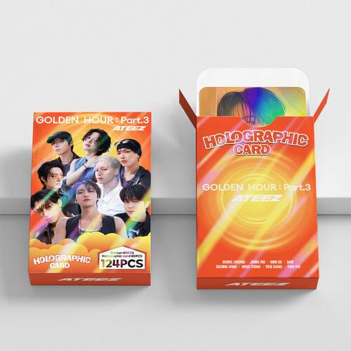 ATEEZ男团124张小卡片贴纸新专辑写真集金弘中朴星化明星同款周边