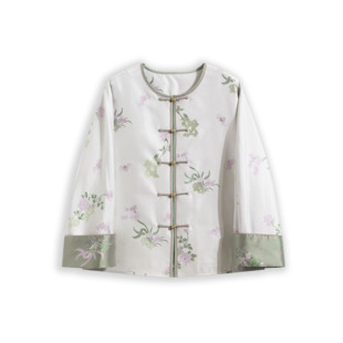 【粉红粉丝专享】【山石牡丹】新中式国风桑蚕丝宋锦外套H25039