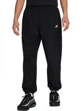 Nike/耐克品牌刺绣宽松束脚休闲裤男款黑色HJ1991-010