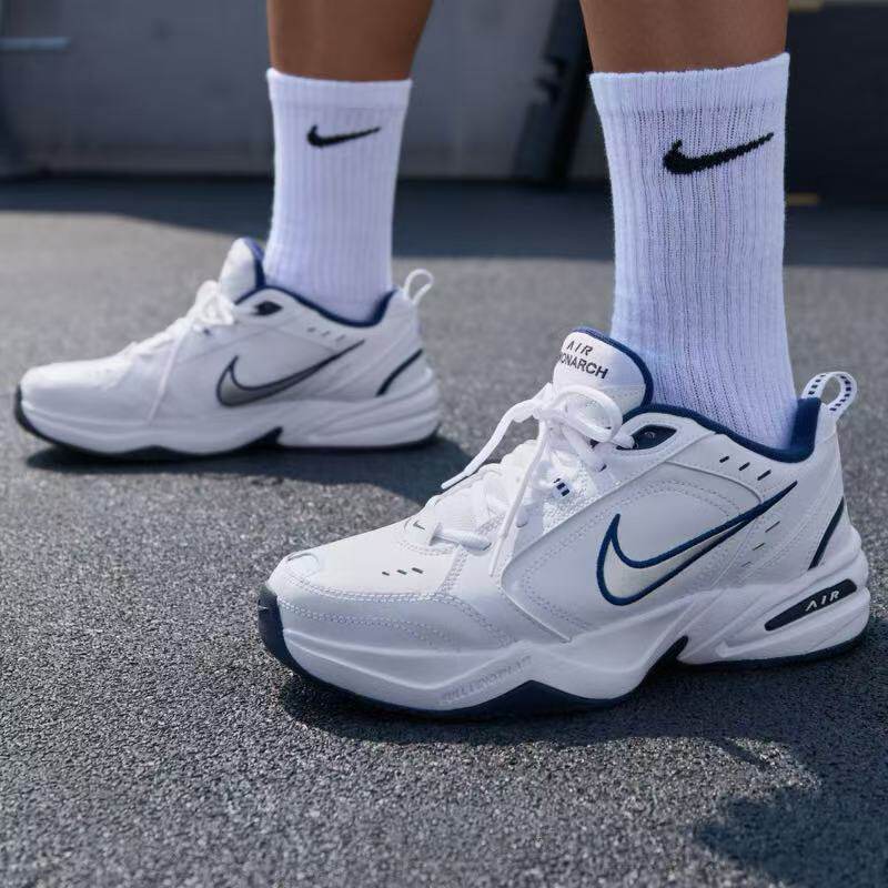Nike/耐克AirMonarch4织物皮革防滑低帮跑步鞋男款蓝白415445-102