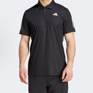 Adidas 黑色IS2294 阿迪达斯ogo标识速干网球运动polo衫 男款