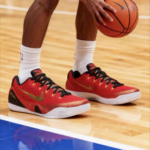 Nike/耐克Kobe9LowProtro低帮回弹抓地篮球鞋男红黑色IH1400-600
