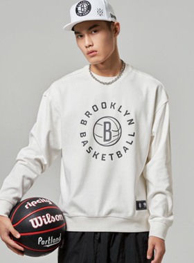 NBA 圆领宽松休闲卫衣 男女同款 篮网队F3APSP22CR11879BKN
