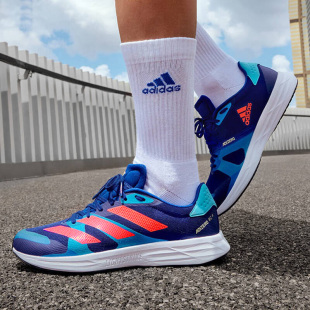 Adidas/阿迪达斯 Adizero RC 4 舒适低帮跑步鞋男女款蓝粉GZ0181