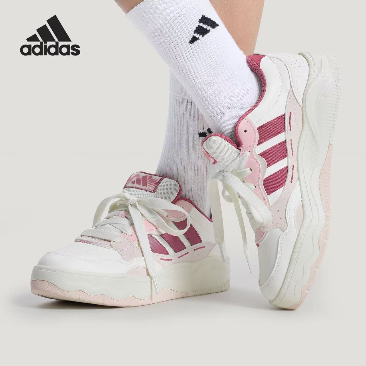 Adidas舒适百搭LITE板鞋樱花粉
