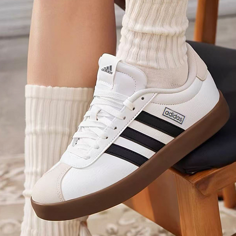 Adidas/阿迪达斯VL COURT 3.0 舒适耐磨低帮板鞋女款白色KJ4000