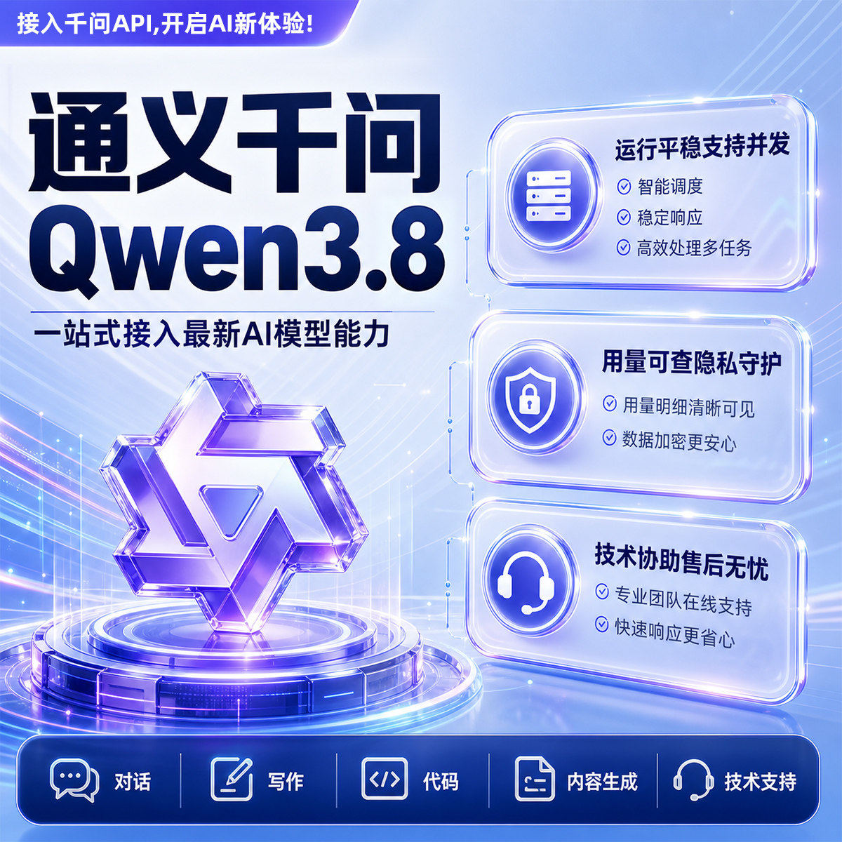 通义千问qwen3.8模型Bailian阿里百炼ai赋能稳定不降质可官key