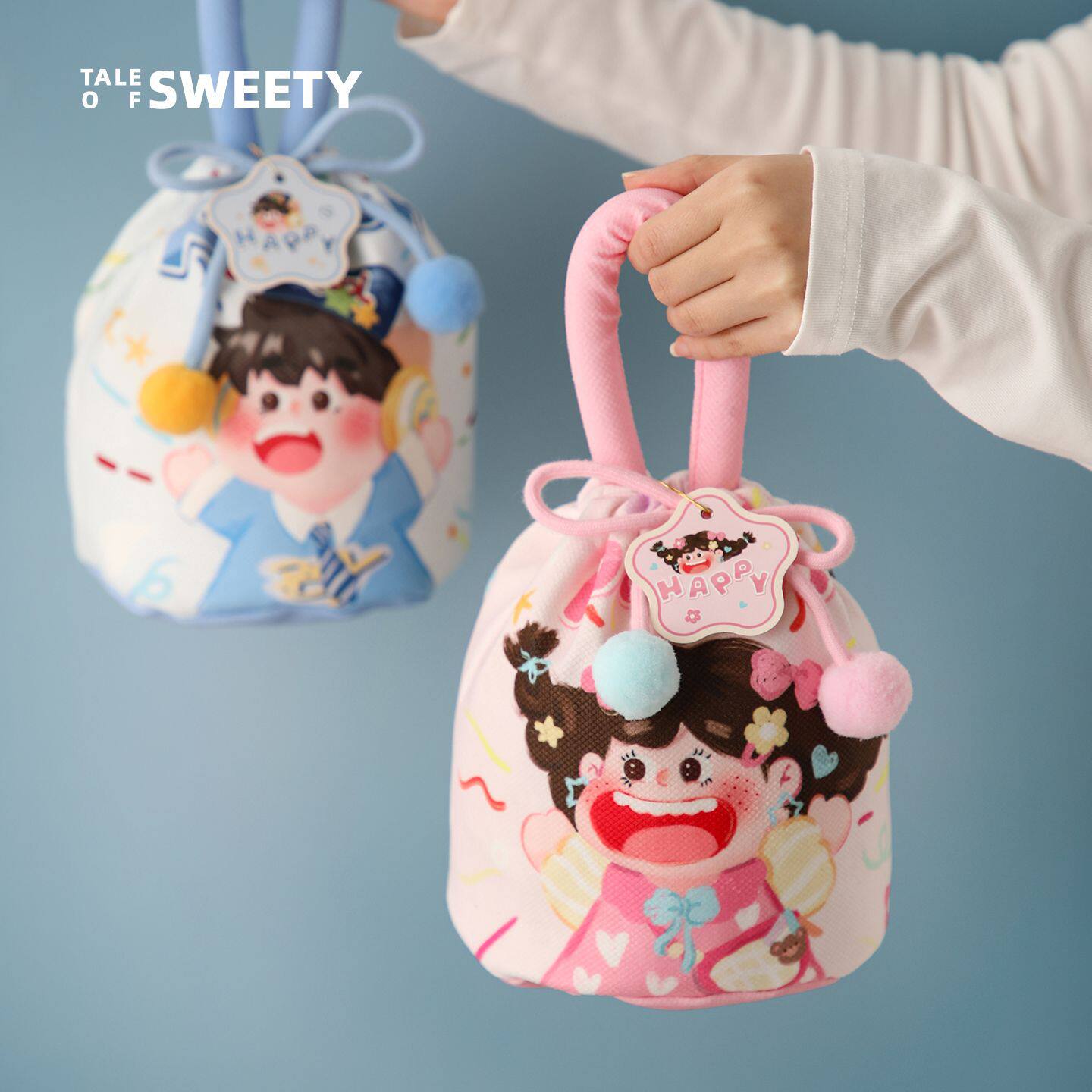 儿童礼品袋幼儿园宝宝回礼物伴手礼袋满月生日周岁手提小袋子布袋