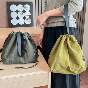 手提保温饭盒袋便携防水加厚大号纯色束口学生上班族保温袋便当包