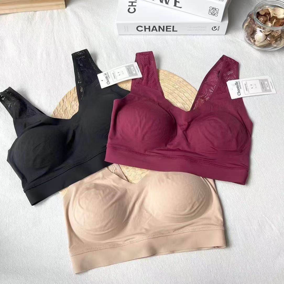 出口法国 背心式 一片式 无痕内衣女 U型蕾丝美背 舒适  运动文胸