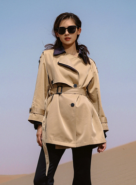 婉甸2026春季新品卡其色中长款风衣1251B02SJ2YX