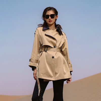 婉甸2026春季新品卡其色中长款风衣1251B02SJ2YX