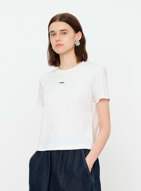 婉甸2026夏季新品亮白色短袖T恤1252T01DX1