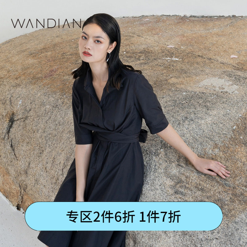 婉甸深黑蓝短袖连衣裙夏季新品女装瑞丽X型POLO领修身1222N05RXC属于什么档次？