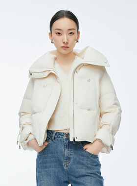 婉甸2025年冬季新品珍珠白短款羽绒服1244D33JN4