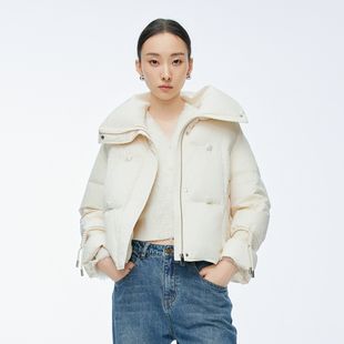 婉甸2025年冬季新品珍珠白短款羽绒服1244D33JN4
