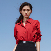 婉甸2026春季 1251S04XJ1YX 衬衫 新品 红宝石色长袖