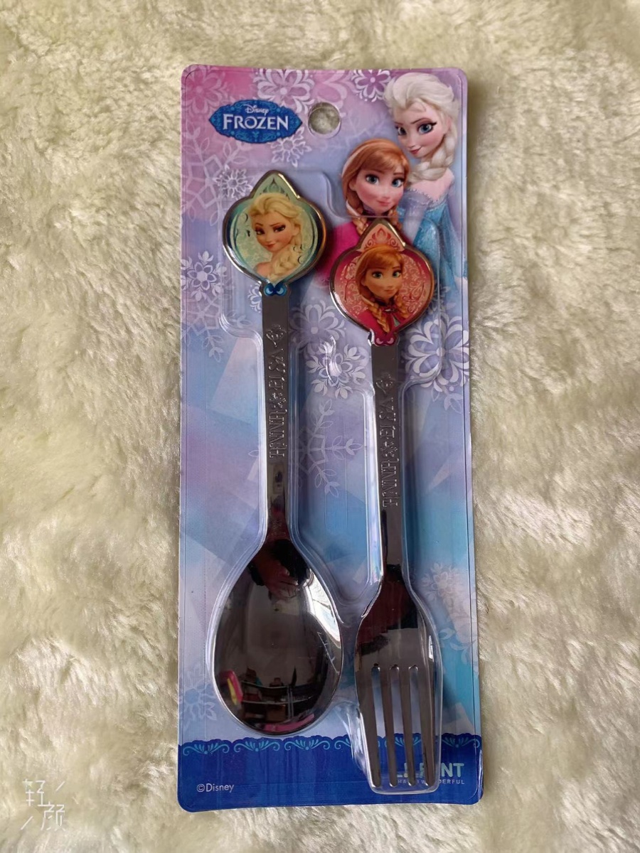 韩国进口立体卡通不锈钢勺叉现货