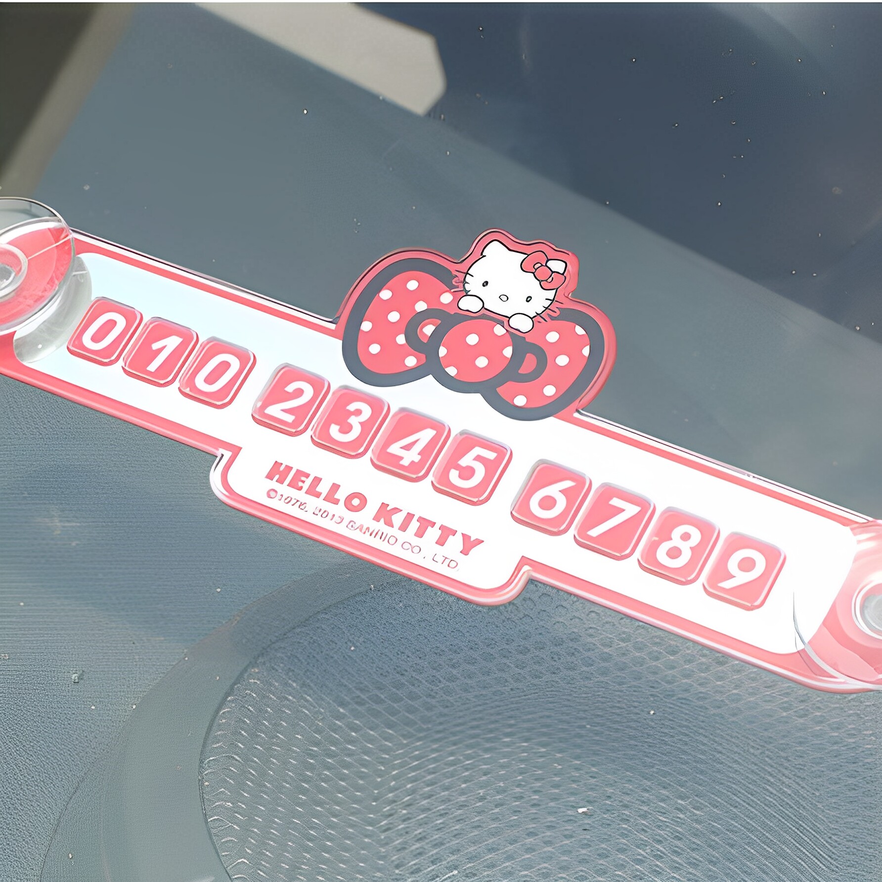 韩国正品 Hello kitty 凯蒂猫 临时停车卡牌 移车挪车电话号码牌