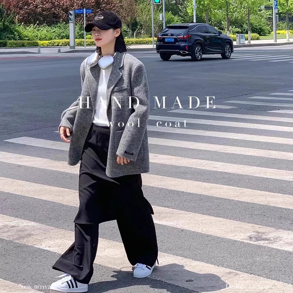 特价 韩国羊毛短款大衣933单排扣西装领里衬时尚休闲新款女装