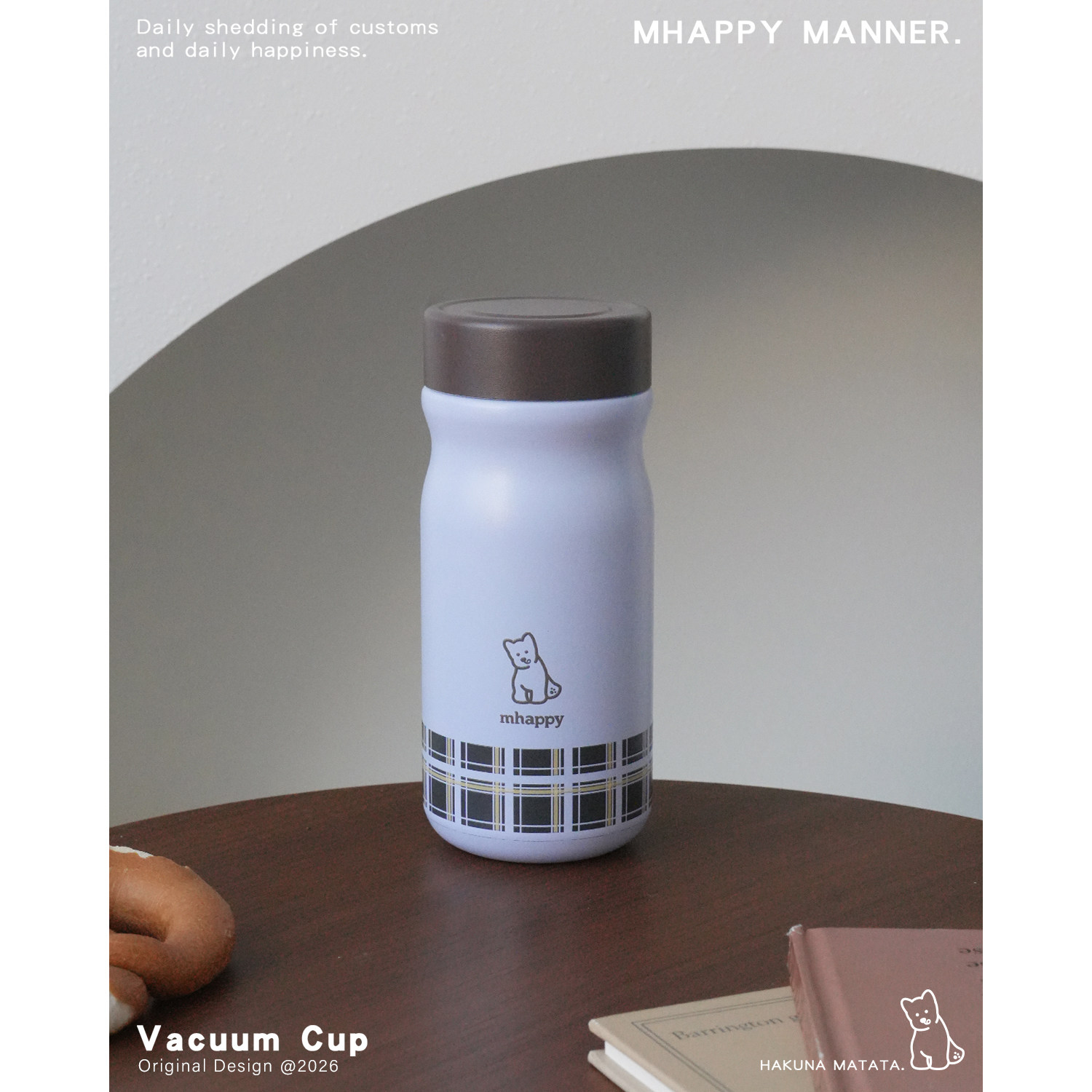 MhappyManner 原创柔雾紫格保温杯 316不锈钢水杯便携可爱水壶,餐饮具,保冷/保温杯,淘宝优惠券,粉丝福利购,淘宝优惠卷