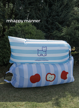MhappyManner户外充气懒人沙发 露营躺平便携式装备野餐用品手拎