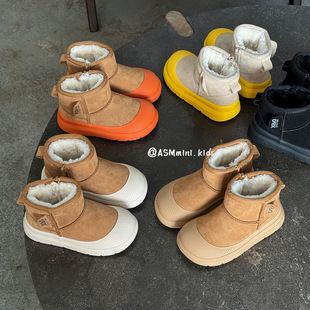 儿童雪地靴2025冬季 男童加厚绒保暖短靴女童软底防滑大棉靴子 新款