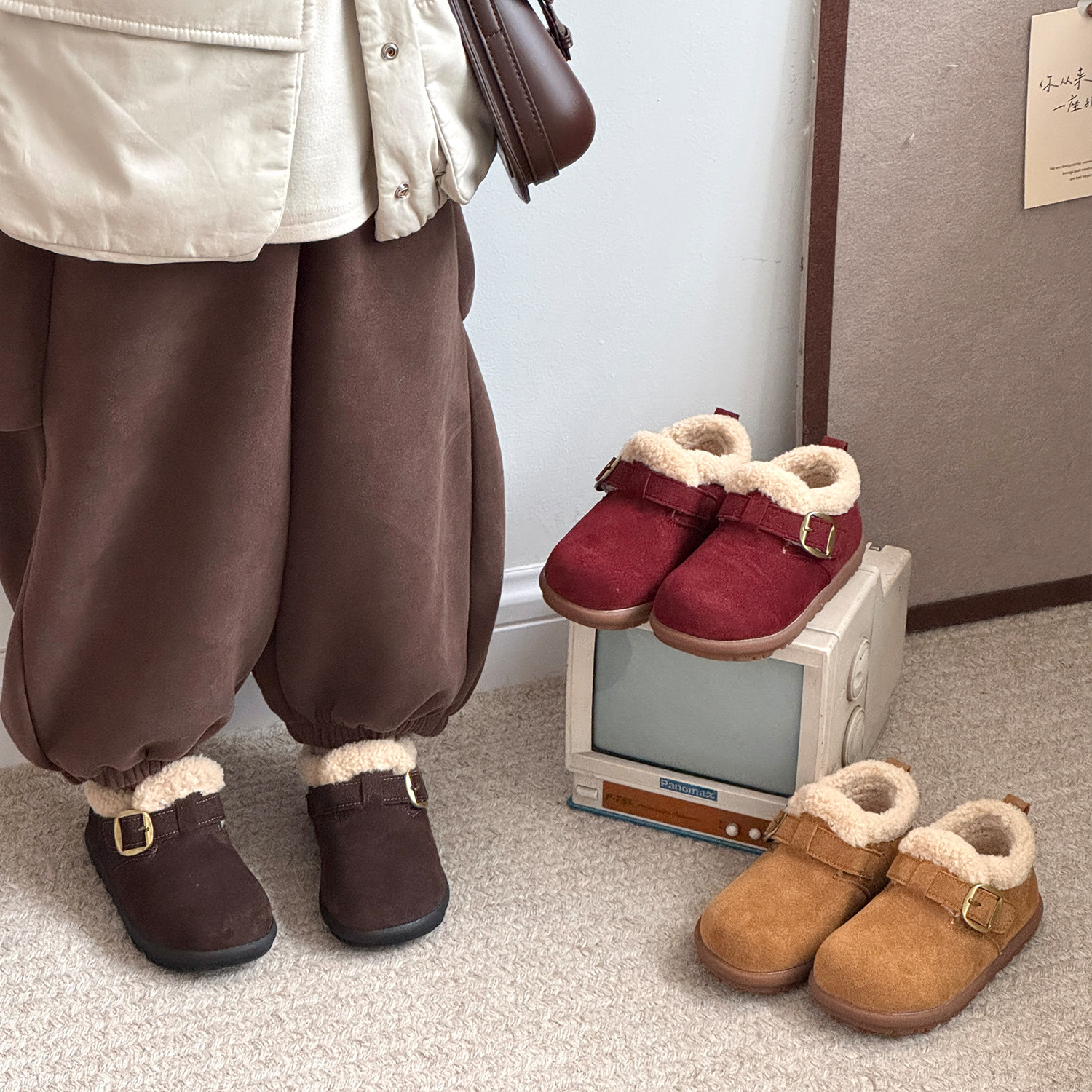 儿童棉鞋子2025冬季新款女童勃肯鞋羊羔毛软底男童休闲大棉毛毛鞋,童鞋/婴儿鞋/亲子鞋,棉鞋,淘宝优惠券,粉丝福利购,淘宝优惠卷