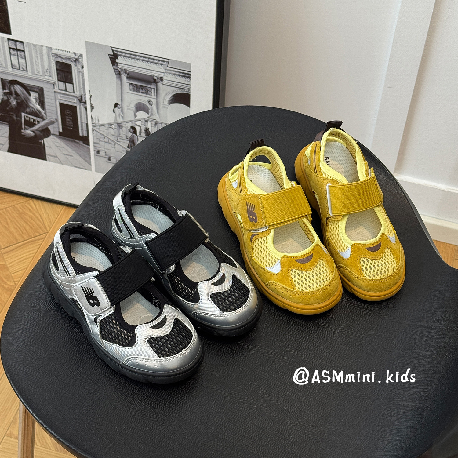 儿童凉鞋夏款男童网布镂空透气运动凉鞋女童包头软底防滑休闲鞋子