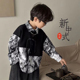 衬衣中小童水墨画帅气上衣潮 国风长袖 2026男童衬衫 外套儿童新中式