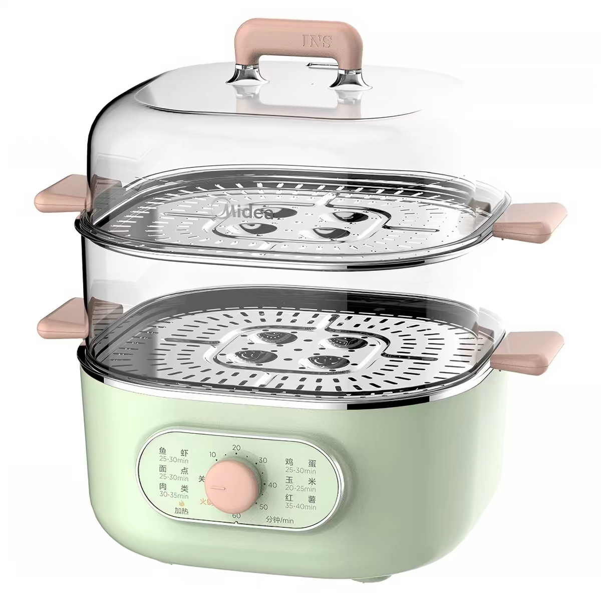 美的电蒸锅多功能三层不锈钢蒸笼大容量家用电煮锅ZG2323E201