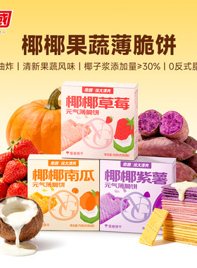 海南特产南国椰椰元气薄脆饼干75g椰子零食小吃非油炸早餐办公室