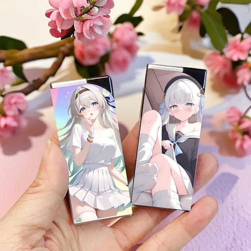 新款动漫日系少女蓝焰直冲防风打火机高颜值网红爆款送男友闺蜜潮